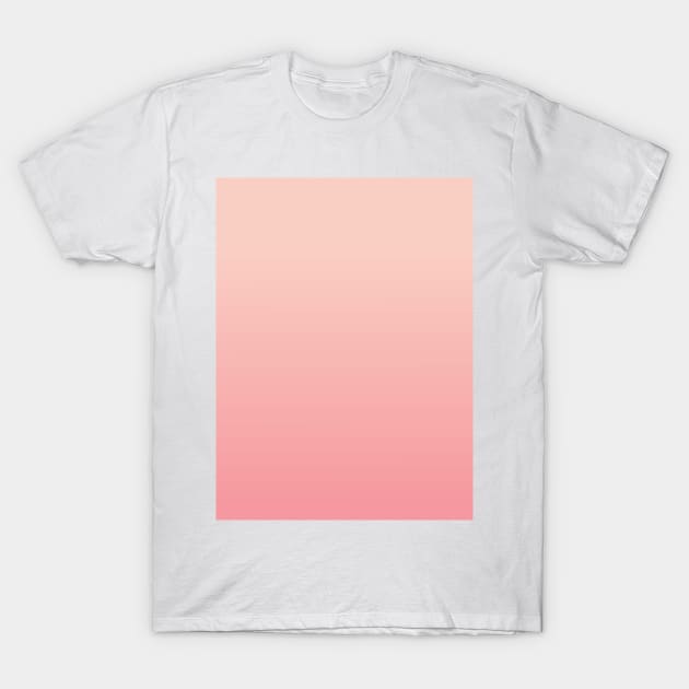 Light Peach Pale Pink Ombre Fade Sunset Gradient T-Shirt by squeakyricardo